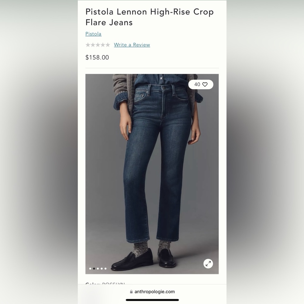 Pistola Lennon High Rise Crop Boot Jeans